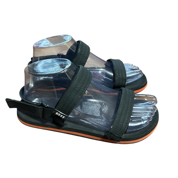 Reef Kids AHI Convertible Black Orange Sandals Adjustable Straps Comfort - Picture 1 of 8